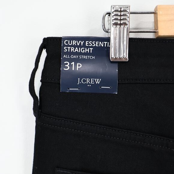 NWT J.Crew Factory Curvy Essential Straight Jean All-Day Stretch Black Size 31 P - Picture 6 of 10
